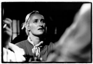 A portrait of film director <!--LINK'" 0:953--> while making of her long-feature Varuh meje in 2002.