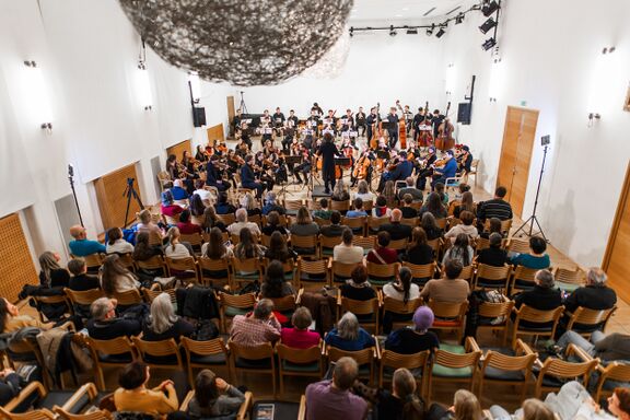 Amadeo Orchestra at Loka in the Snow Festiva, 2023. Author: Anja Strojan