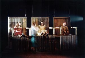 <i>Lo Scrittore</i> directed by <!--LINK'" 0:648-->, produced by Muzeum Theatre. <!--LINK'" 0:649-->, 1995. (From left to right: <!--LINK'" 0:650-->, <!--LINK'" 0:651-->, <!--LINK'" 0:652-->, <!--LINK'" 0:653-->)