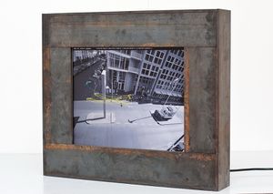 <i>Trackeds</i> is the research of different dynamics of movement and topographical structures in the town, <!--LINK'" 0:492-->, Check Point Charlie, Berlin, 2009